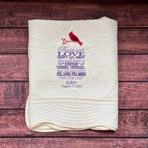 Cardinal Loved One Quilt, In Memory of Quilt, Memorial Gift, Loss of Loved One Gift, Condolence Gift, Bereavement blanket
