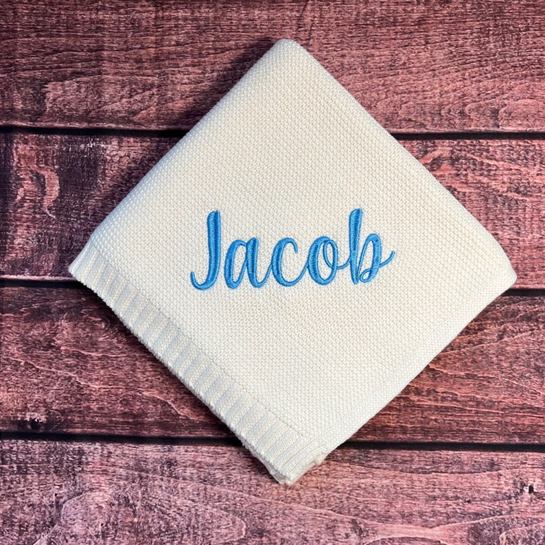 Knitted Baby Blanket Personalized Baby Blanket Vintage Baby Etsy