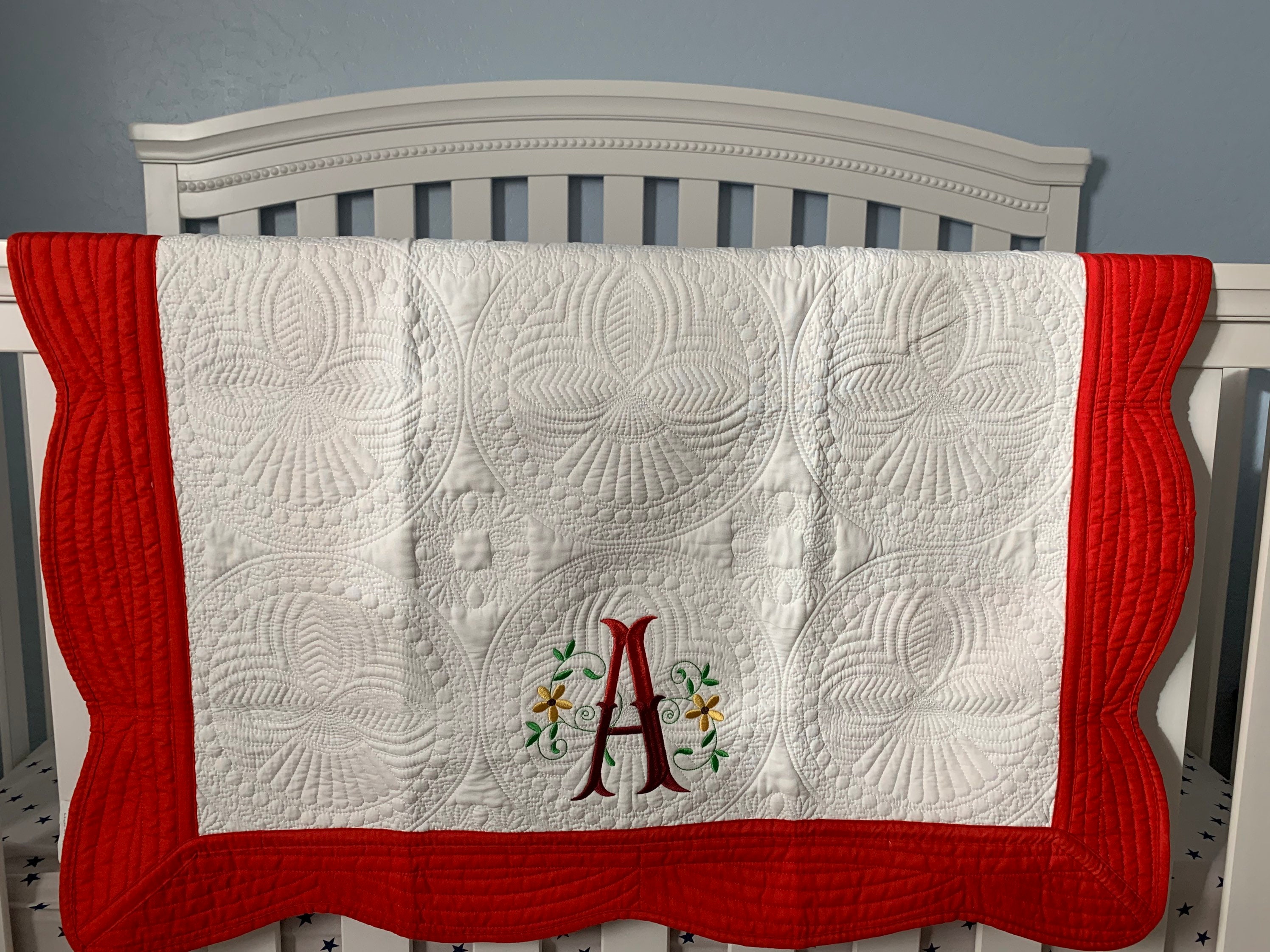 Heirloom Baby Quilt Monogram Baby Quilt Personalized Baby Etsy