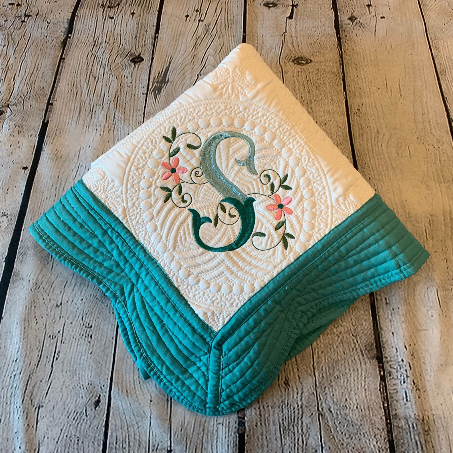 Heirloom Baby Quilt Monogram Baby Quilt Personalized Baby Etsy