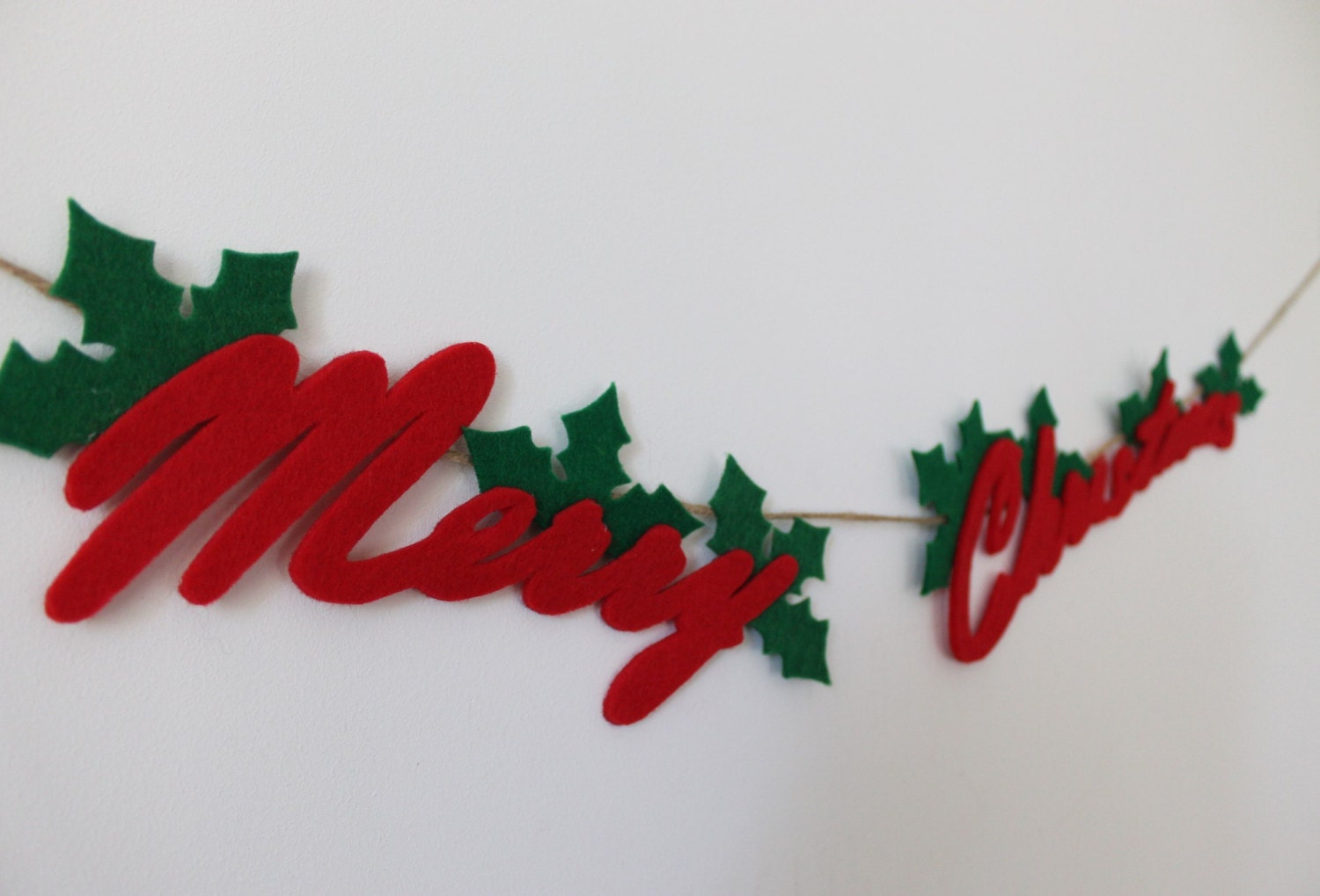 Frohe Weihnachten Filz Girlande Weihnachten rot grün Girlande  Etsy