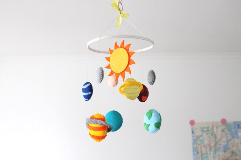 Solar System Felt Mobile Felt Outer Space Crib Mobile Etsy