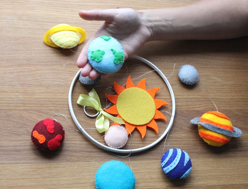 Solar System Felt Mobile Felt Outer Space Crib Mobile Etsy