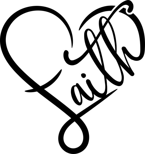 Faith Jesus Cross Vinyl Decal With Heart Jesus God Cross - Etsy