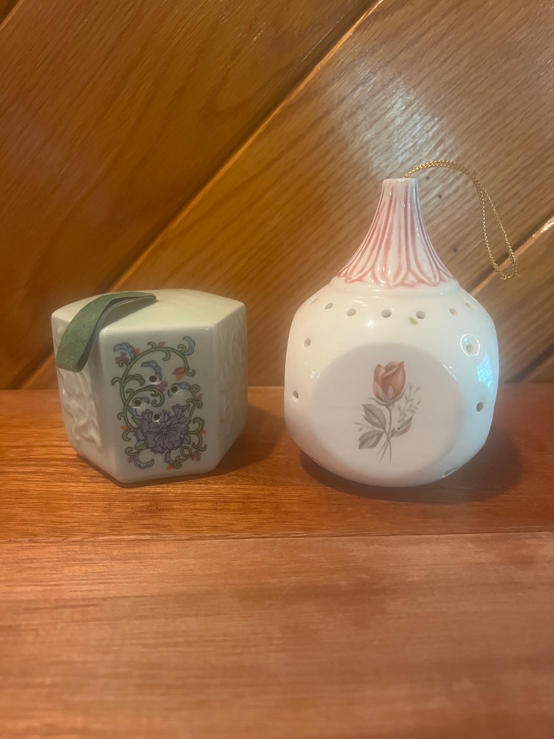 Vintage Pomander Potpourri Holders Hanging Ceramic Sachet Etsy