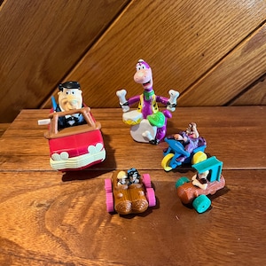 Vintage FLINSTONES Happy Meal Toys Dino Fred Barney Betty Pebbles 1990s Lot of 5 McDonalds Burger King Post Cereal