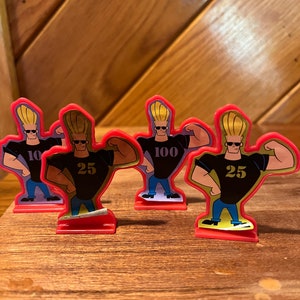 Johnny Bravo Cartoon Network Plastic Target Stands Set of 4