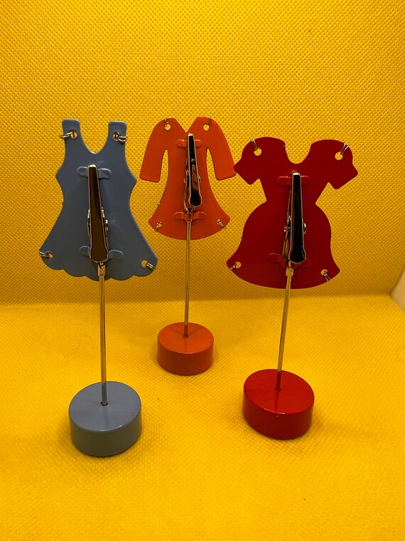 3-Pack Retro Alligator Clip Photo Holders - Double-Decker Bus, Mailbox & Motorcycle Designs, 3.15" Tall - View #3