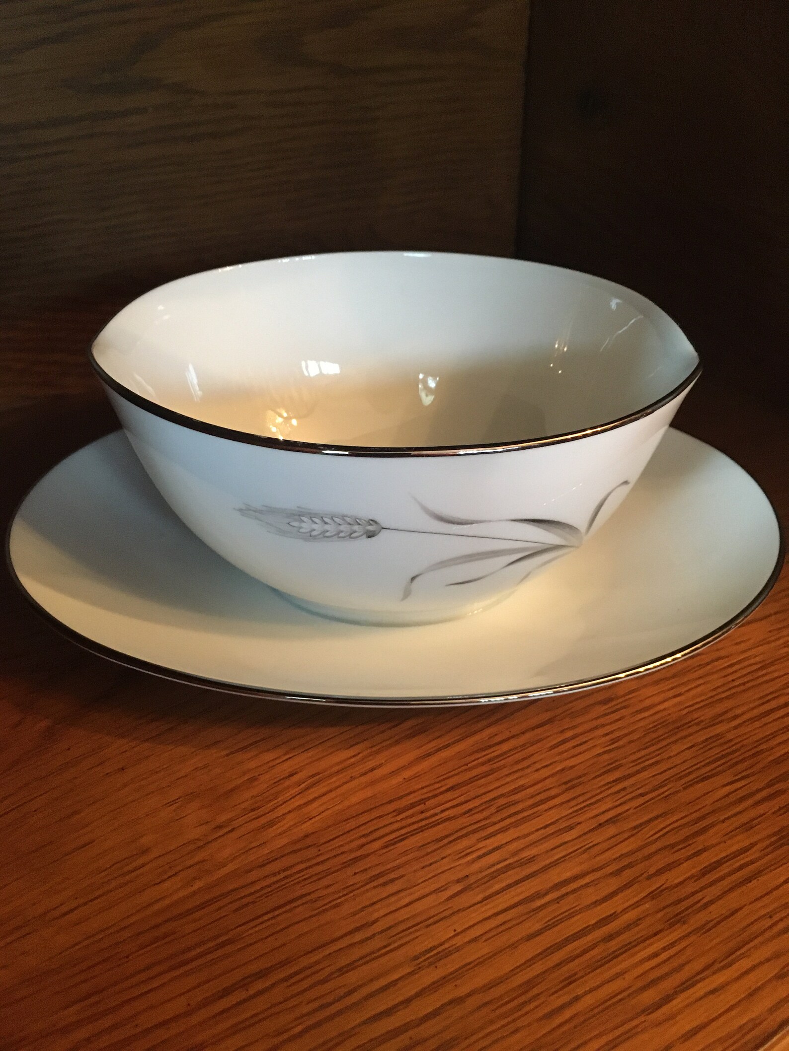 Noritake Gravy Boat Prosperity 6841 Silver Wheat Pattern Etsy