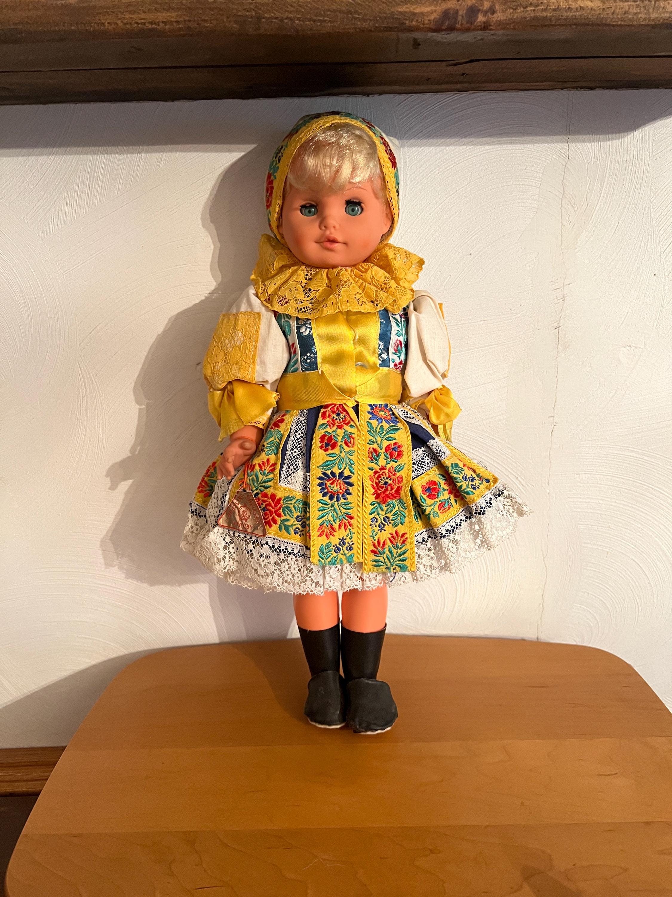 Vintage Collectible Doll 1960s Czechoslovakian Lidova Tvorba Uh