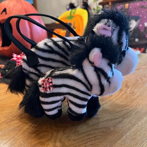 Monedero infantil vintage cebra con monedero de monedas a juego peluche