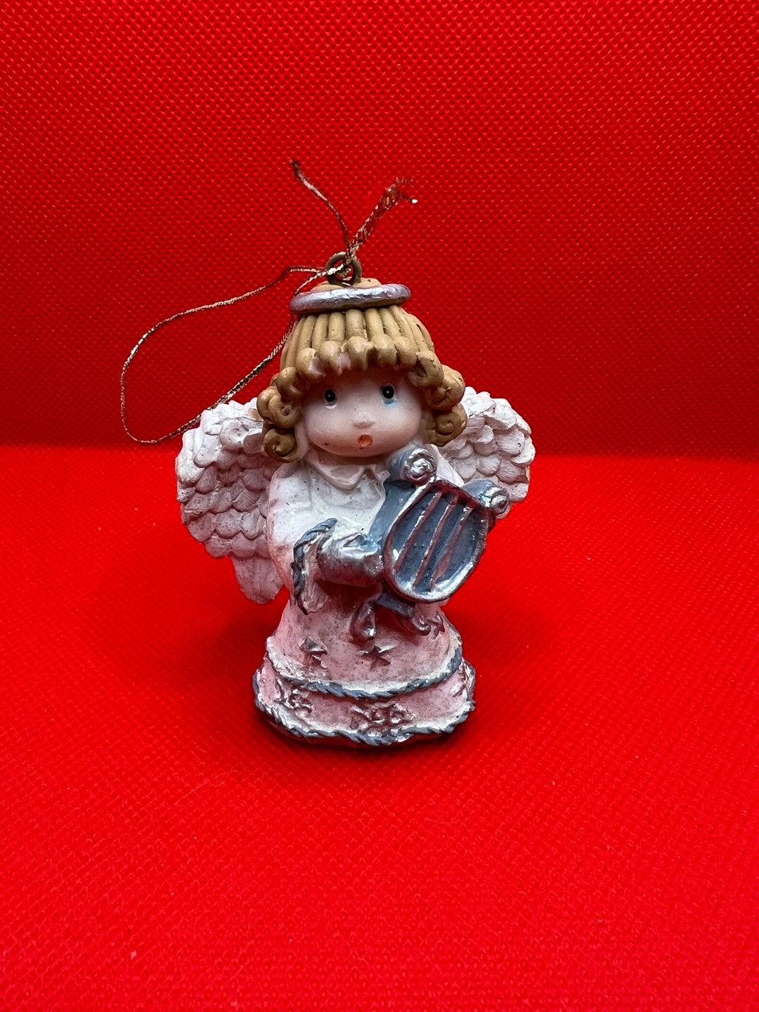 Vintage Angel Resin Christmas Ornament 1980 Christmas Tree Decoration