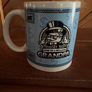 ONE IN A MILLION Grandpa Blue Dollar Bill White Coffee Mug Novelty Gift  12oz - Etsy Canada