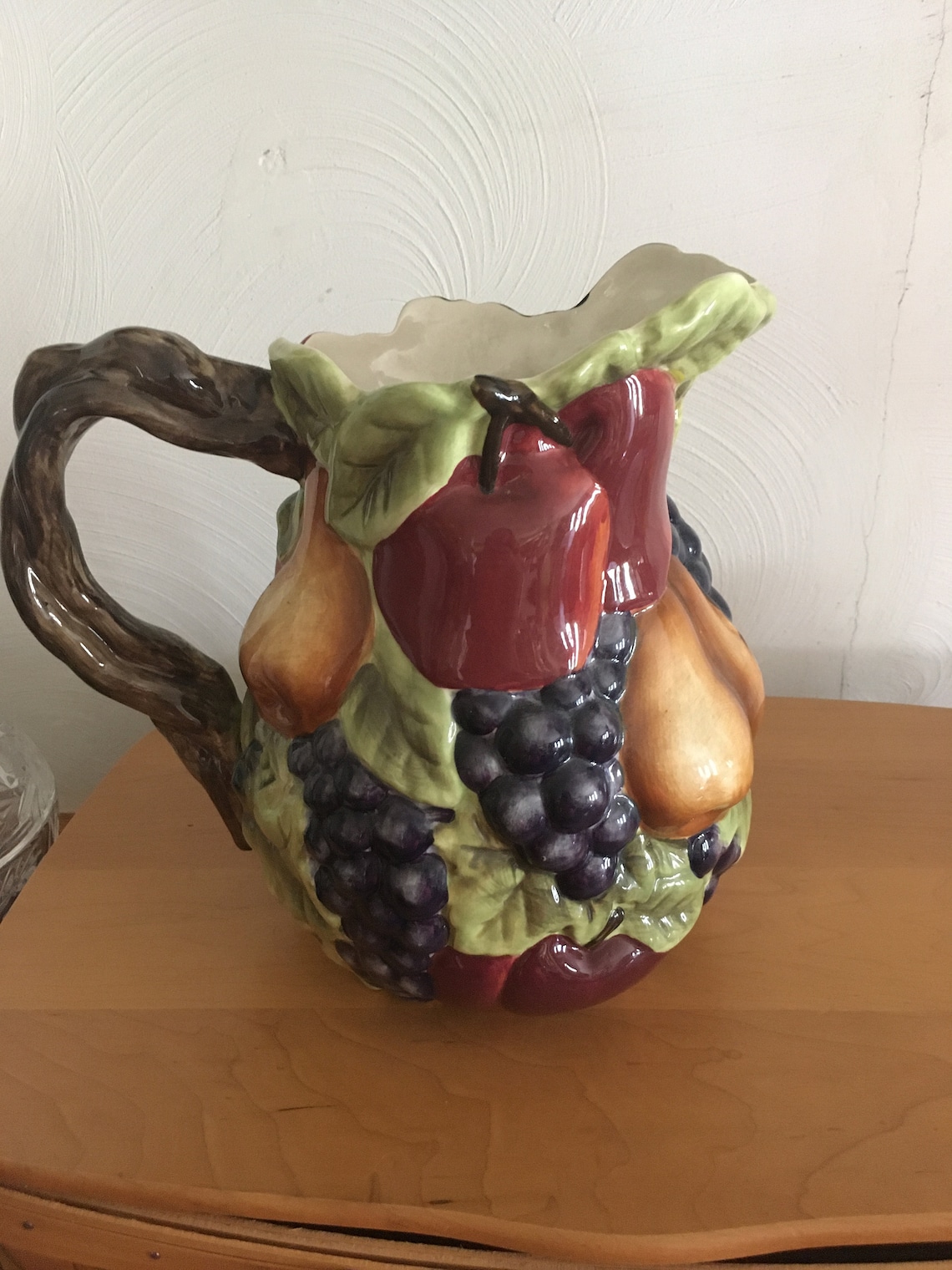 Sonoma Villa Raised Fruit Pitcher Ceramic Earthenware Water Etsy