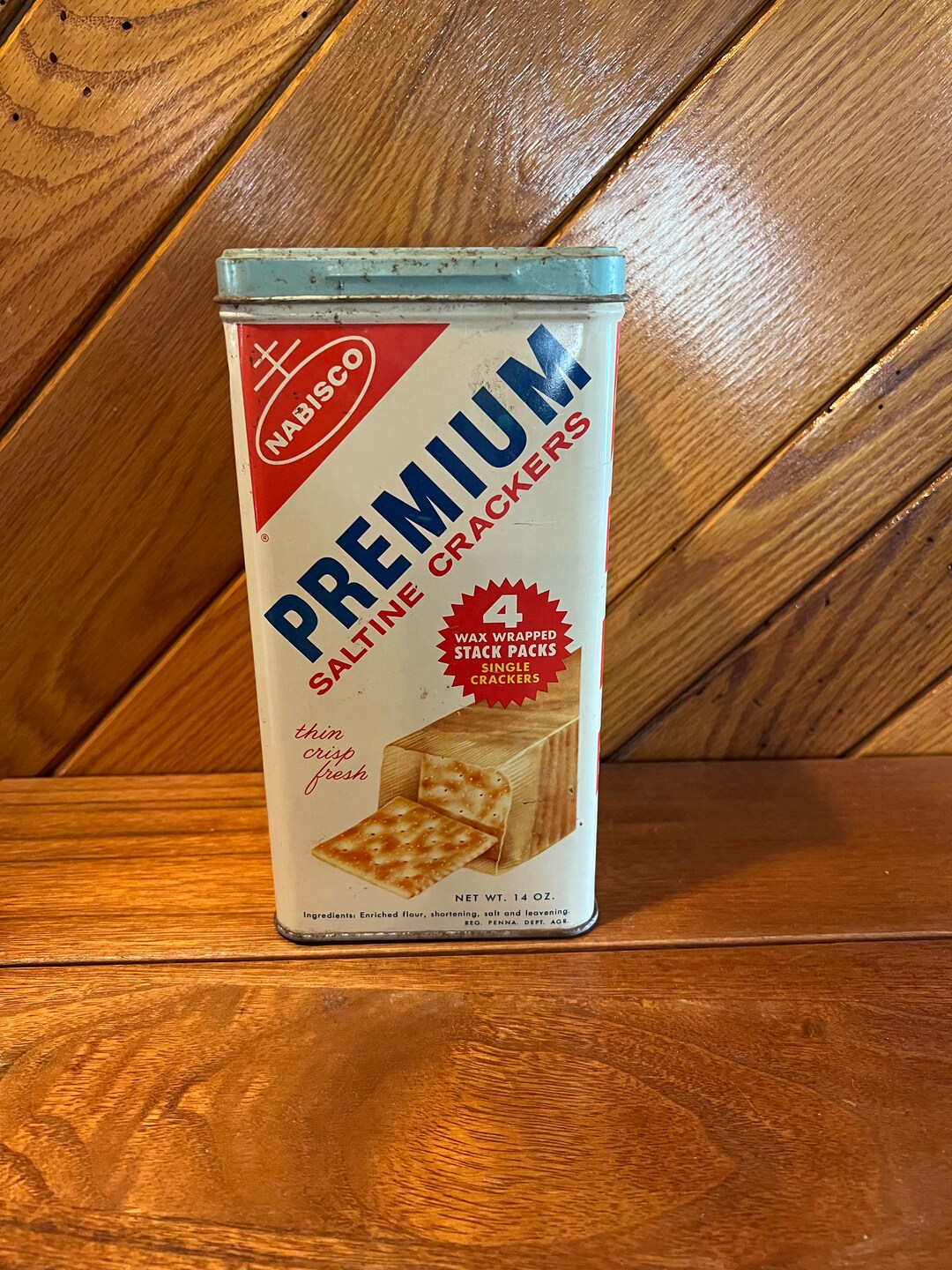 Vintage Nabisco Premium Saltine Crackers Tin Spanish and Etsy