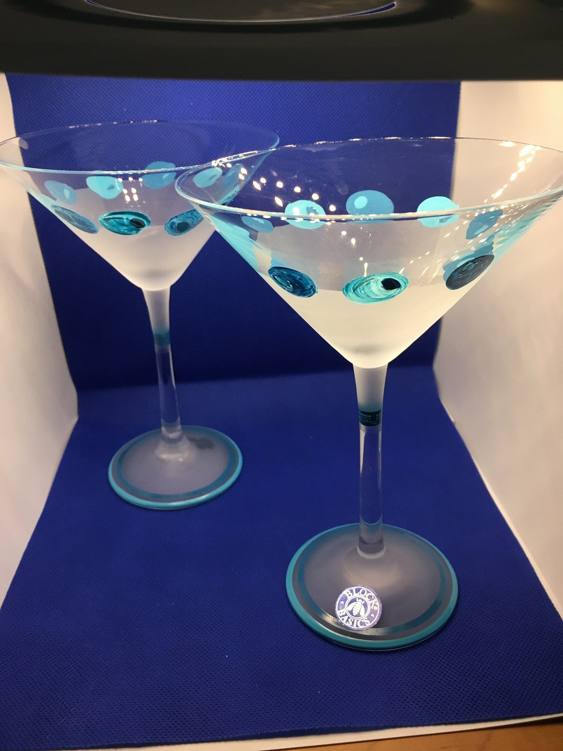 Martini Glasses Set of 2 From Block Basics Hand Painted