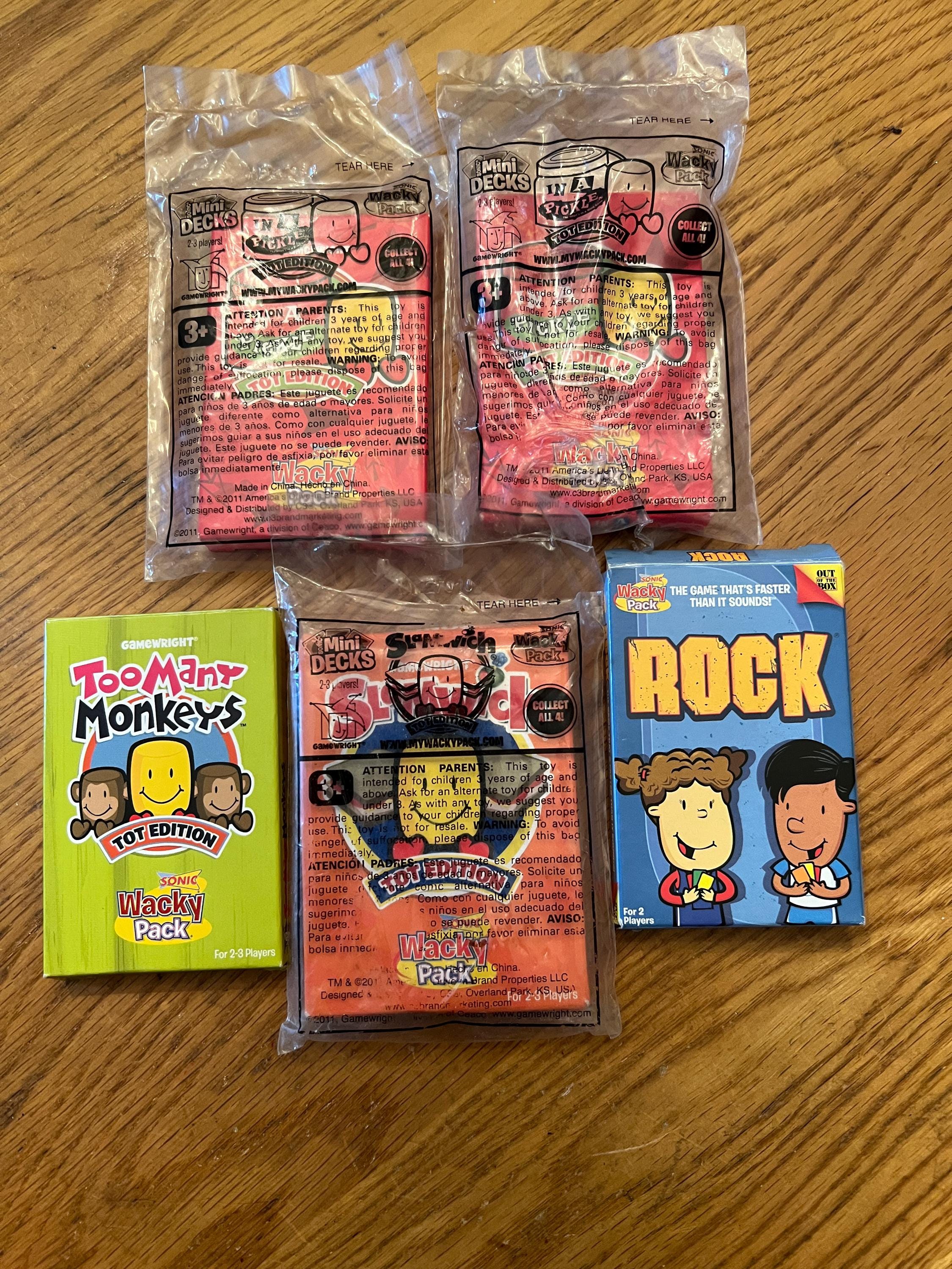 超レア　SONIC ソニックドライブイン　ミールトイ　ビンテージ　4種セット Vintage Sonic Drive in Wacky Pack Meal Kids Card Games Lot of 5 - Etsy