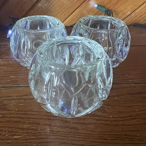 Vintage Homco Set of 3 Crystal Illusions Tealight Votive Candle Holders