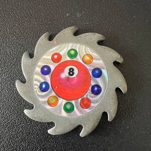1960's　サンバースト　POLA 　ポーラ　メタル　ミラー　ノベルティ Vintage 1990's Metal 8 Ball Slammer Saw Blade POG Milk Cap Game - Etsy