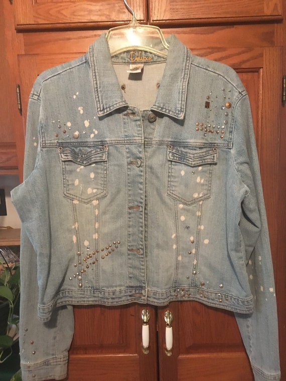 Vintage Jean Jacket Women's LA Blues Studded Denim