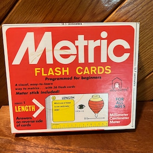 Tarjetas métricas antiguas de 1976 fabricadas por Binney y Smith