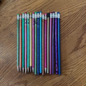 Vintage Pencils Lot of 17 Pentech Sparkly Fireworks Brand Assorted Colors