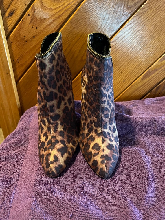 Vintage Fashion Bug Leopard Boots Size 7m 1990s N… - image 6