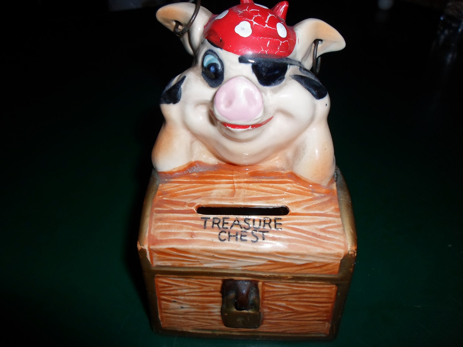 Vintage Pirate Pig Piggy Bank Treasure Chest Etsy
