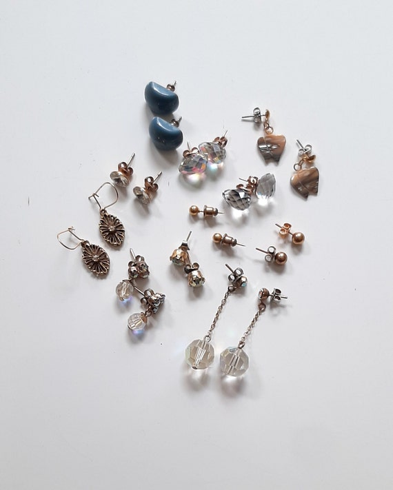 Vintage Pierced Earrings, Set of 6 Pairs