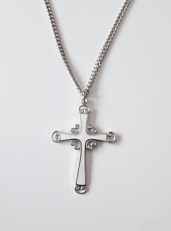 Vintage Enamel Cross Necklace