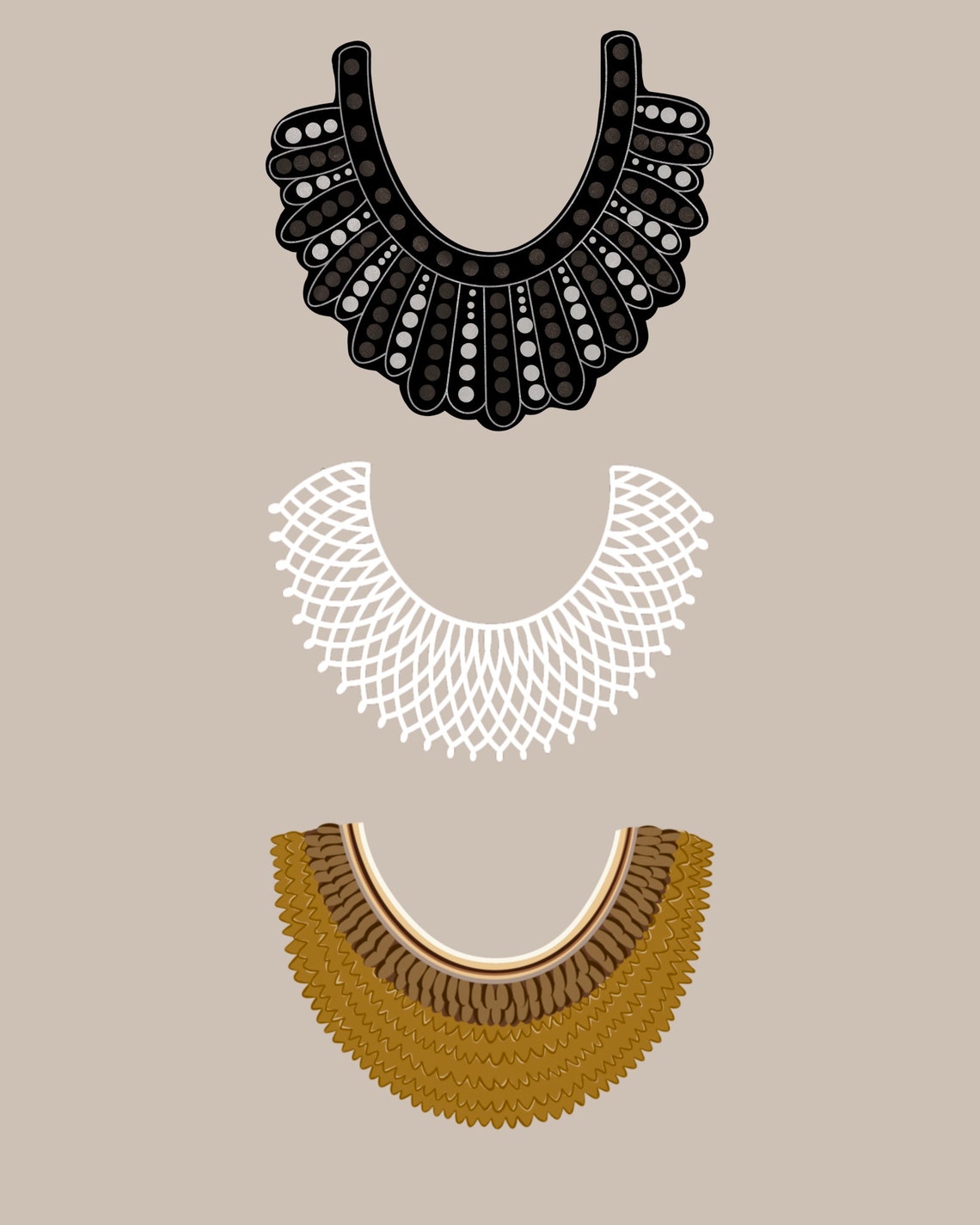 Ruth Bader Ginsburg Print RBG Jabot Print Supreme Court Etsy