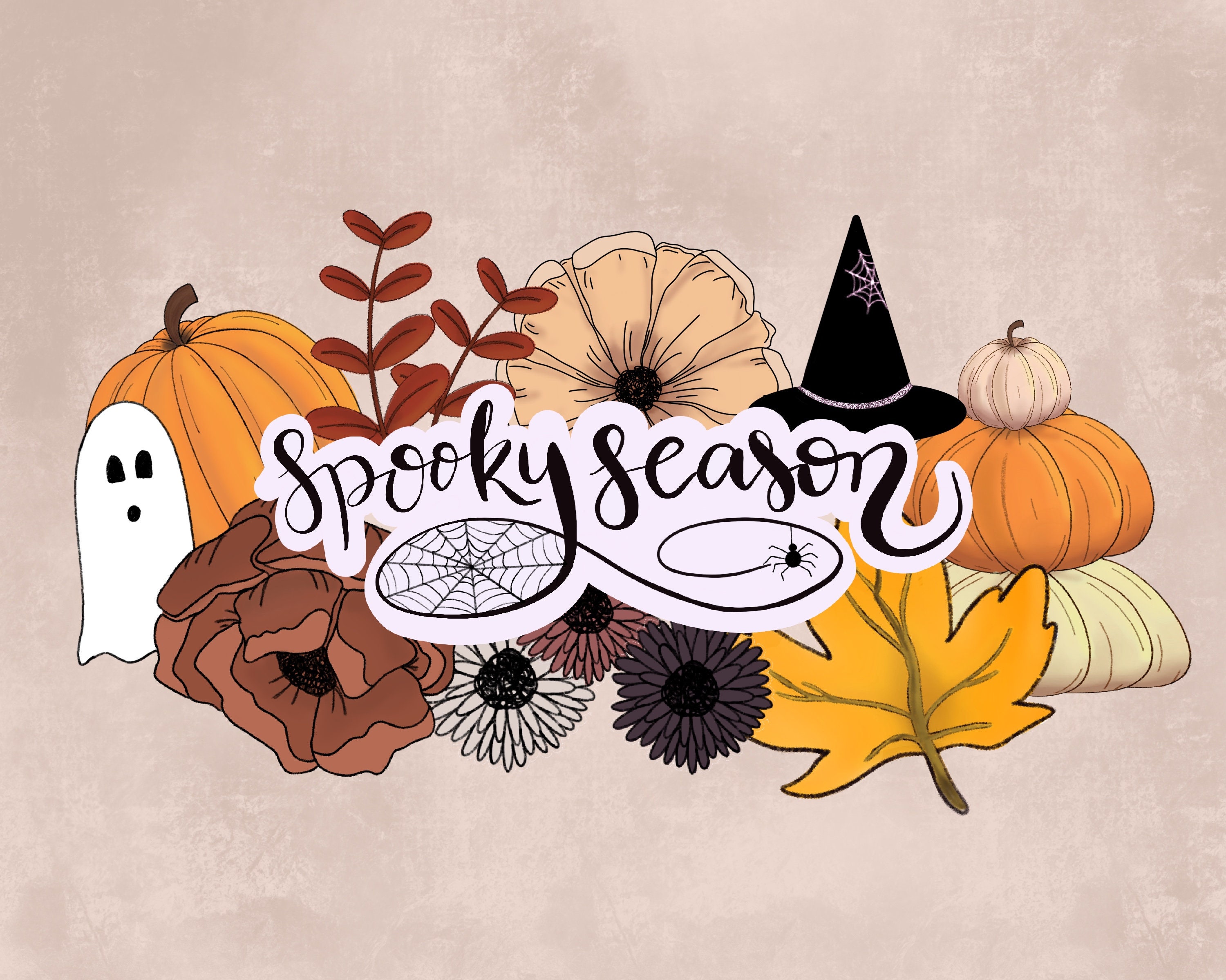 Spooky season spooky season digital print halloween art  etsy