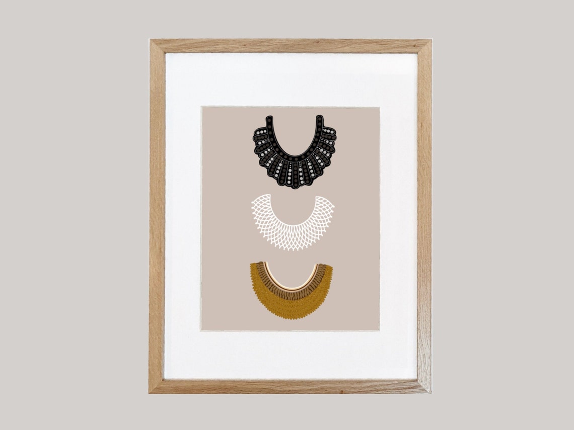 Ruth Bader Ginsburg Print RBG Jabot Print Supreme Court Etsy