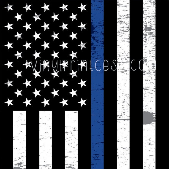 Grunge Thin Blue Line Flag 3 Vertical Flag Distressed TBL | Etsy