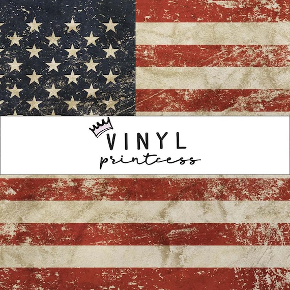 Distressed American Flag Printed Vinyl Choose From Adhesive | Etsy