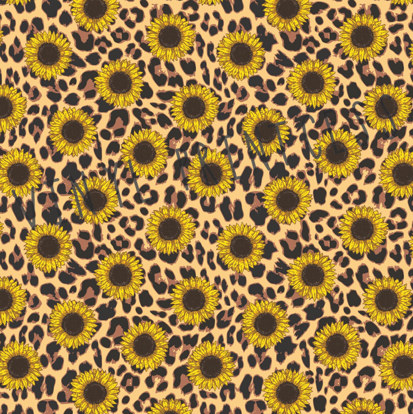 Sunflowers Printed Vinyl Leopard Cheetah Choose From Etsy