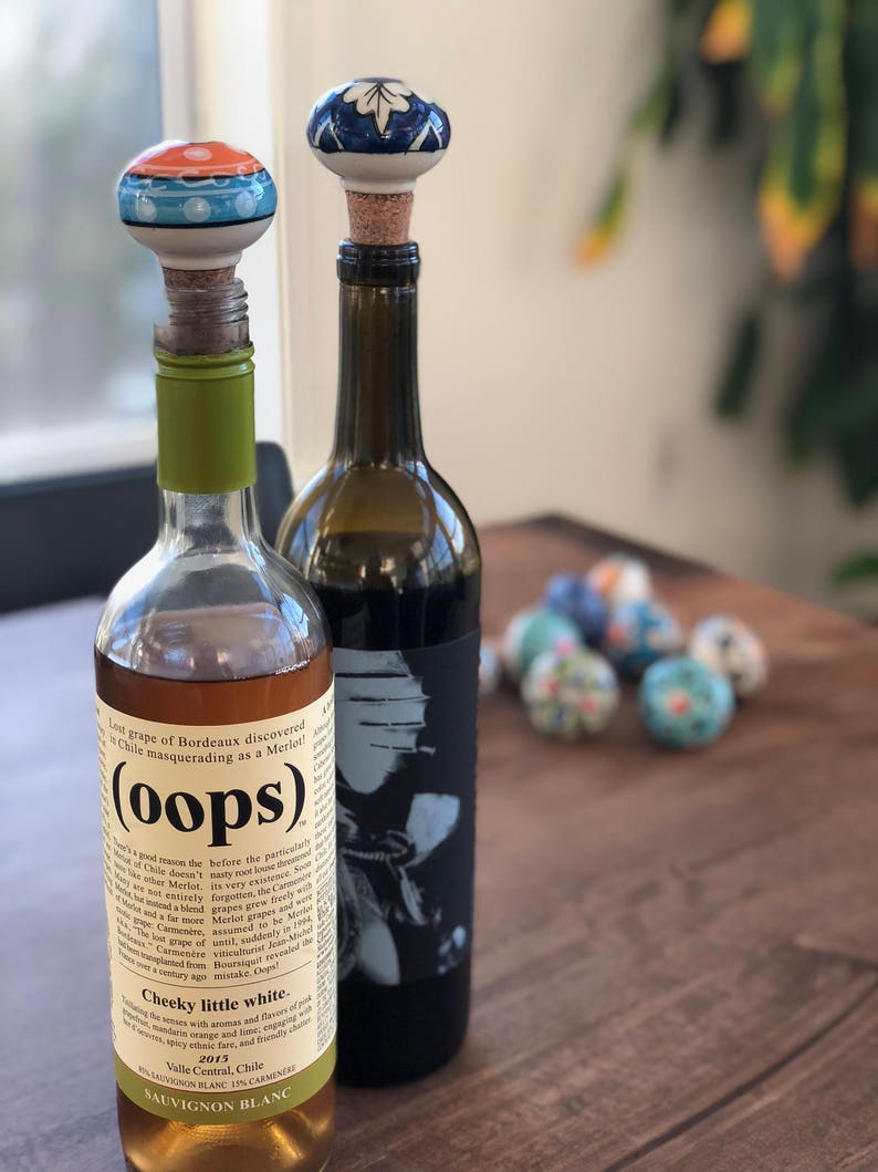 Ceramic Wine Bottle Stopper Wine Lovers Gift Housewarming Etsy