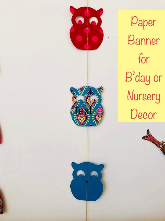 Owl Animal Bunting For Themed Kids Birthday Party Decoration Etsy