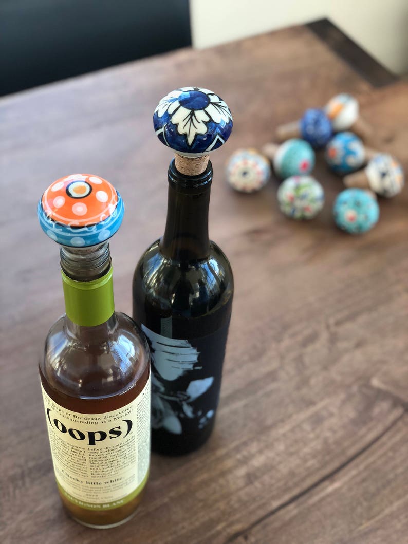 Ceramic Wine Bottle Stopper Wine Lovers Gift Housewarming Etsy