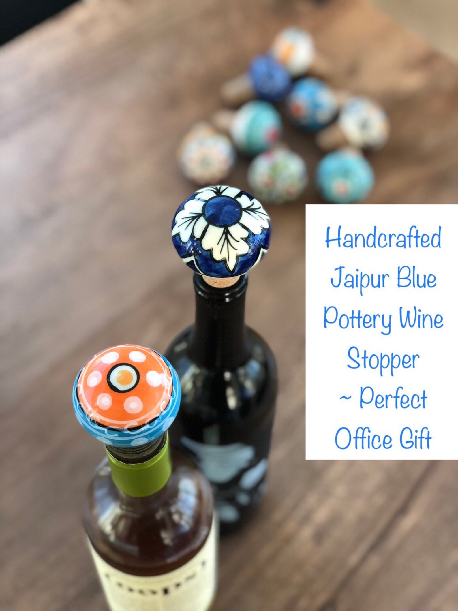 Ceramic Wine Bottle Stopper, Wine Lovers Gift, Housewarming Gift, Hostess Gift, Unique Stocking