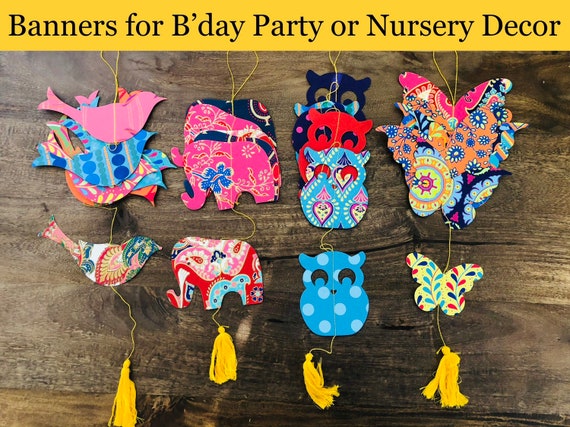 Animal Bunting For Themed Kids Birthday Party Decorationkids Etsy