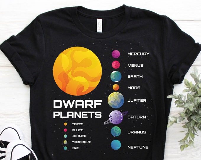 Sonnensystem Zwerg Planeten Weltraum Astronaut T-Shirt, Astronom Geschenke, Weltraum Geeks Geschenk, Nasa Astrologie Astronomie Shirts, Hoodie, Tank Top