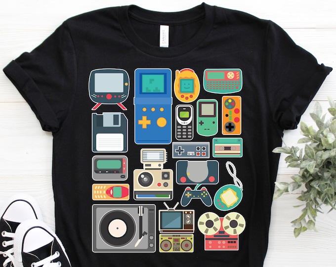 80s 90s Video Game Retro Classic Arcade T-Shirt, Vintage Gamer Gifts Shirts, Cool 1980 1990, Made Born In The 1980s 1990s, Birthday Present,