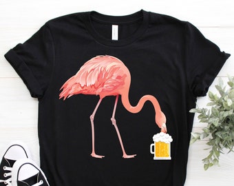 Flamingo Beer Lover Cute Funny T-Shirt, Pink Flamingos Lover Gifts, Homebrewing Brewing Homebrew Craft Beer Brewer Birthday Party Present,