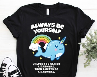 Narwhal T-Shirt, Narwhal Gift, Narwhal TShirt, Unicorn Tee, Whale, Cute Narwhal, Narwhal Lover, Kids Girls Birthday Party, Save The Narwhals
