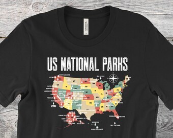US national parks map t-shirt, national park vintage shirt, national park, national parks, national parks shirt, national park tshirt,