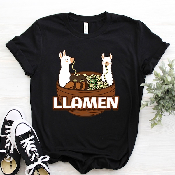 Llamen Ramen Japanese Noodles T-Shirt, Funny Ramen Lover, Foodie Cute Tee, Soup Bowl, Ramen Gifts, Birthday Present, Tank Top, Ramen Hoodie,