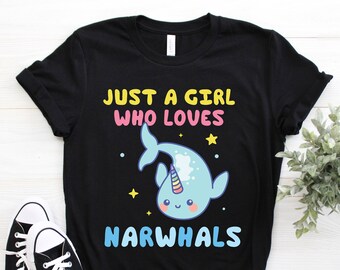 Narwhal T-Shirt, Narwhal Geschenk, Narwhal TShirt, Einhorn T-Shirt, Wal, Süßer Narwhal, Narwhal Lover, Kinder Mädchen GeburtstagSparty, Save The Narwhals