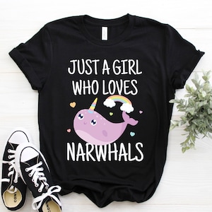 Just A Girl Who Loves Narwhals Tshirt Narwhal Lover Gifts T-Shirt Just A Girl Who Loves Narwhals Tshirt Narwhal Lover Gifts T-Shirt
