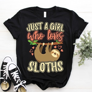 ナマケモノが大好きな女の子のシャツ、ナマケモノのシャツ、ナマケモノのTシャツ、ナマケモノのギフト、面白いナマケモノのシャツ、ナマケモノの服、ナマケモノのTシャツ、ナマケモノのギフト、